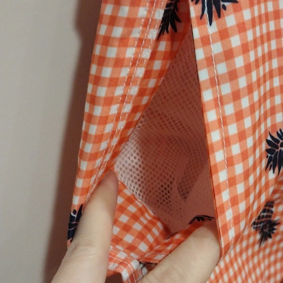 Trunks Men's Swami Gingham Pineapple Print Swim Shorts Size L -Beach Wear Summer - Picture 4 of 6